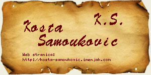 Kosta Samouković vizit kartica